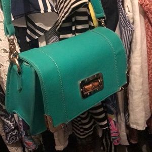 Teal cross body purse
